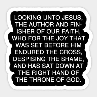 Hebrews 12:2 Bible Verse Bold Text (NKJV) Sticker